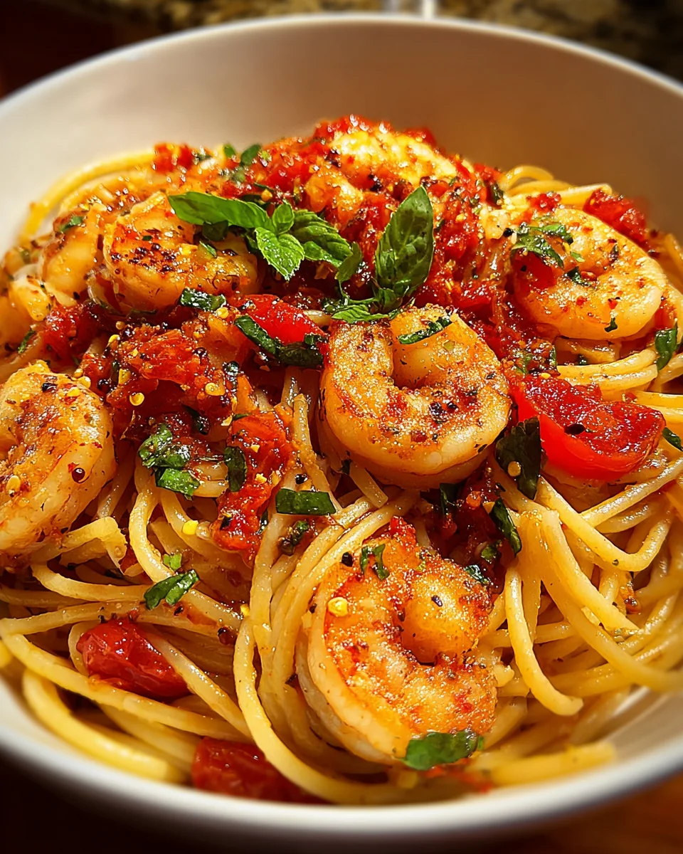 Spicy Tomato Shrimp Pasta