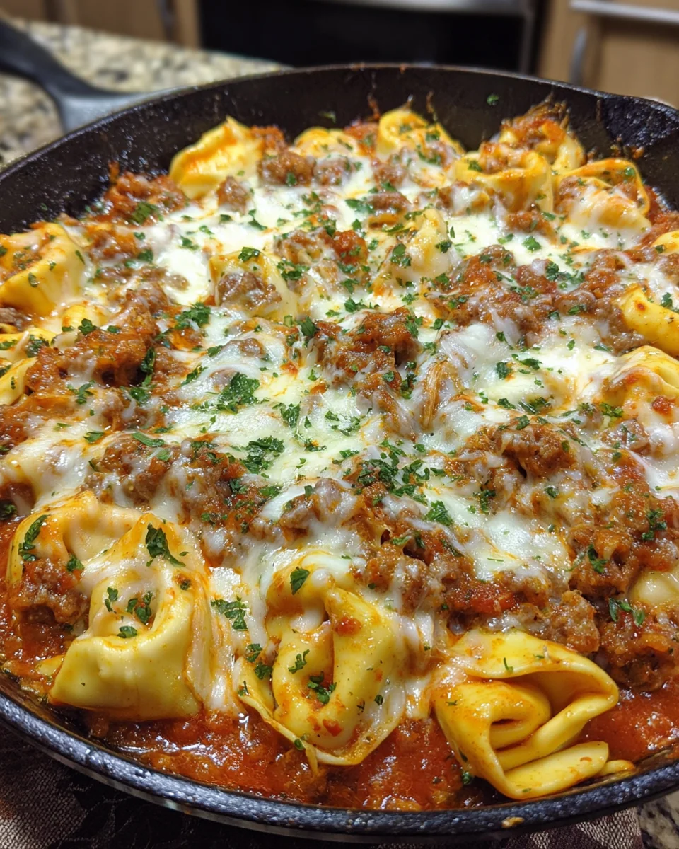 Cheesy Sausage Tortellini Bake