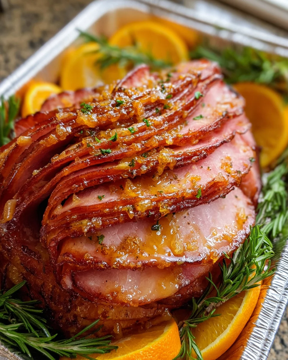 Orange Glazed Spiral Ham Bake