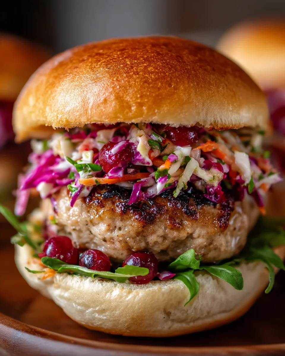 Turkey Sliders with Cranberry Slaw