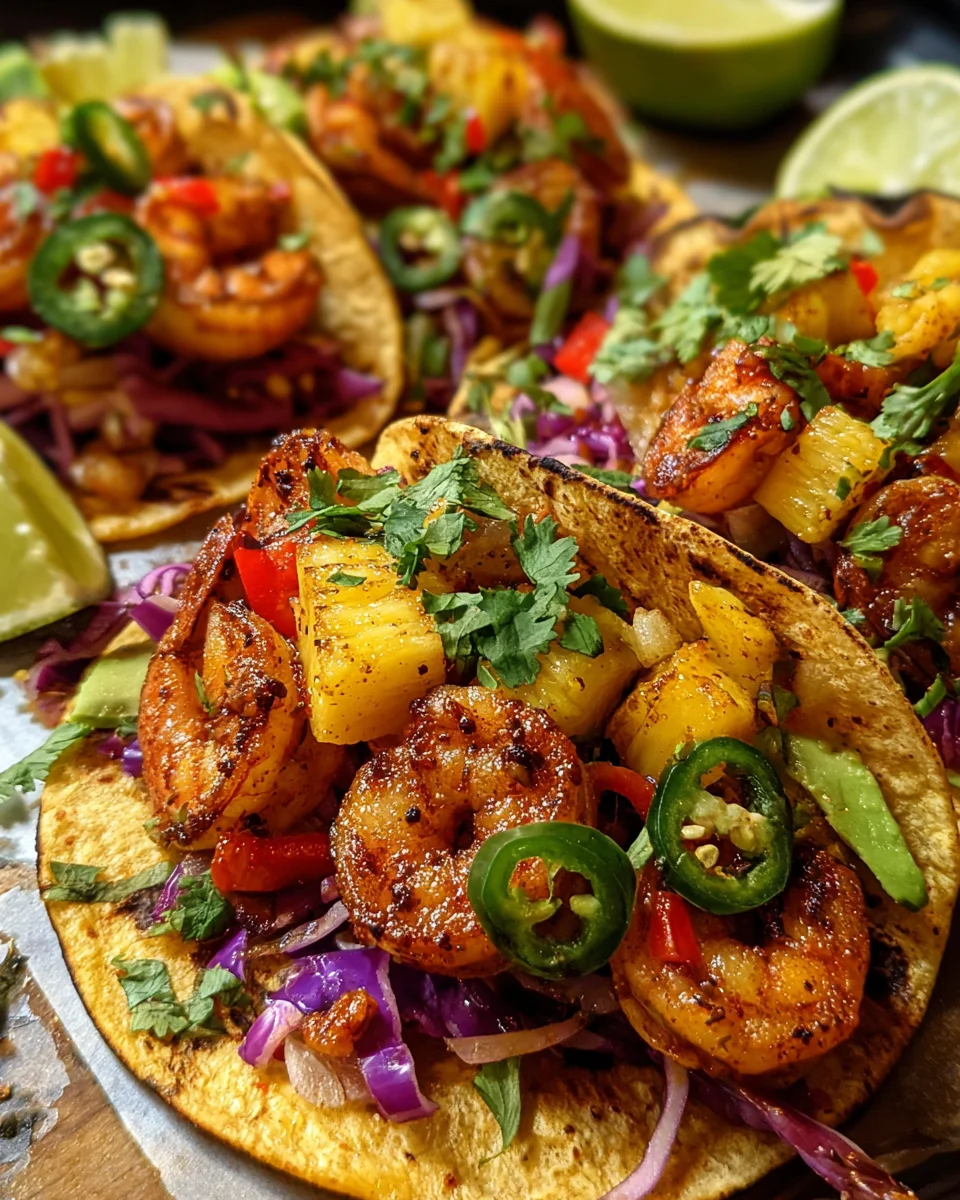 Sheet Pan Pineapple Shrimp Tacos