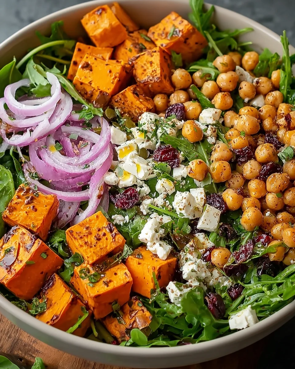 Sweet Potato and Chickpea Salad with Feta and Herbs