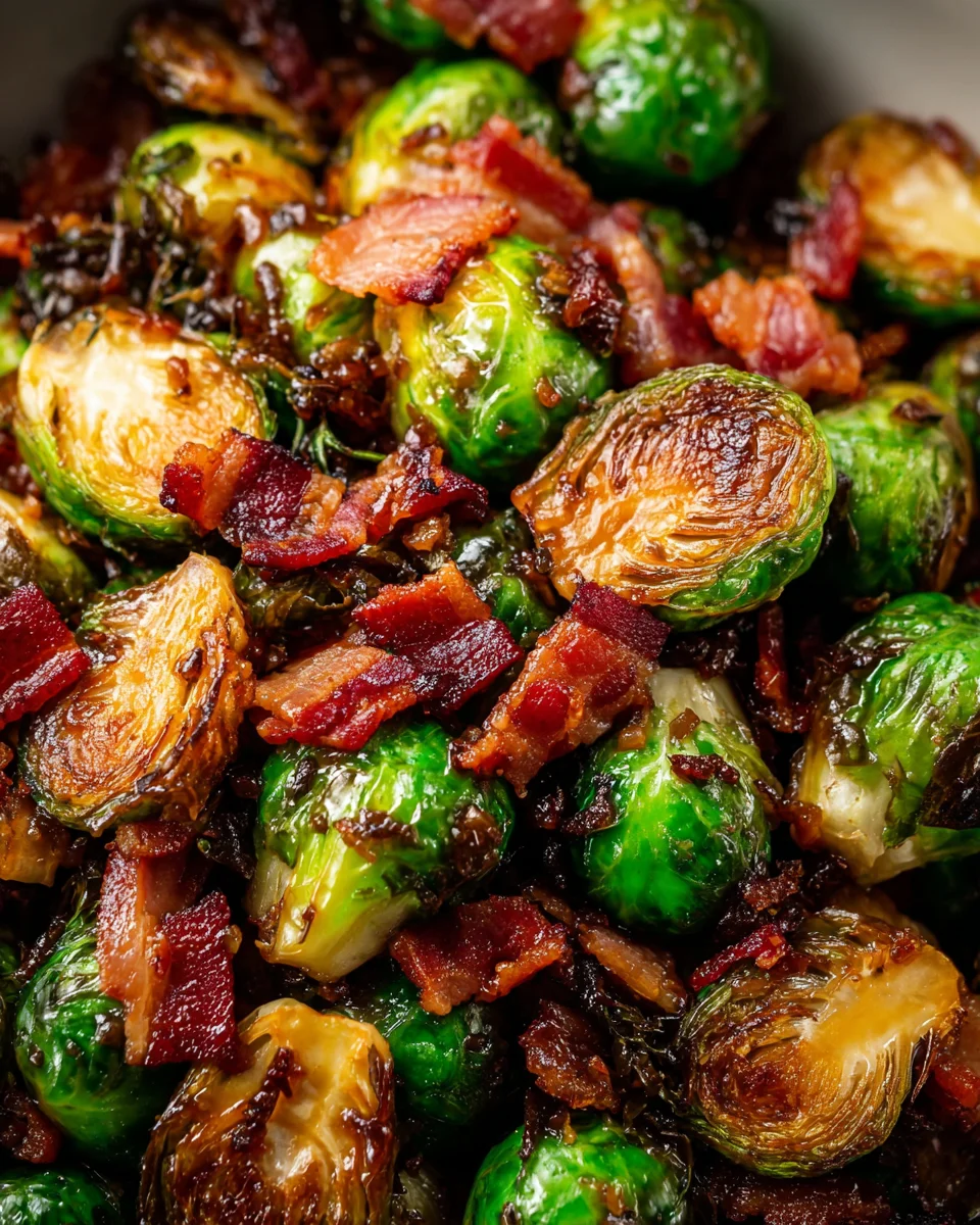 Roasted Brussels Sprouts Bacon Balsamic