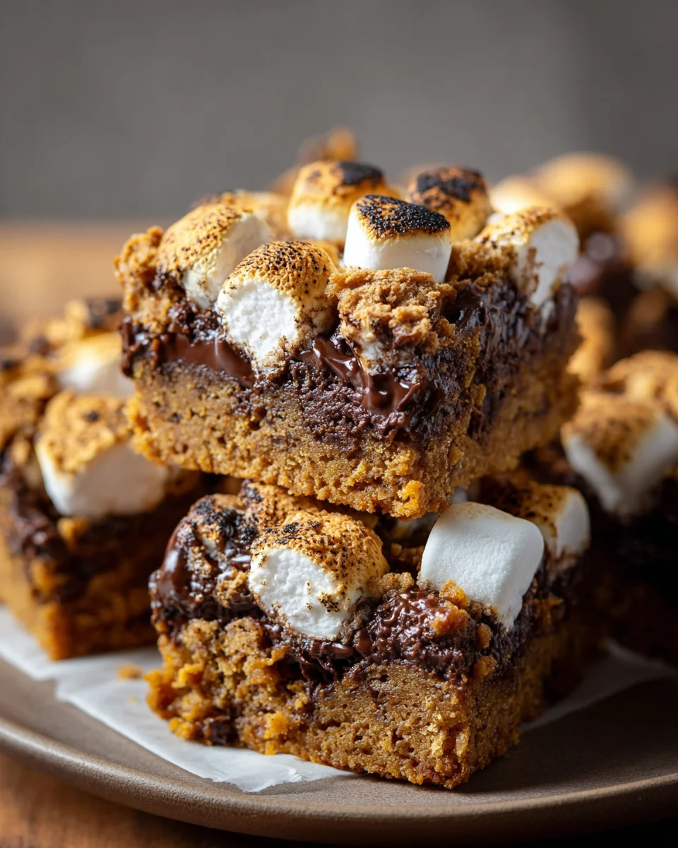 Vegan Pumpkin S’mores Cookie Bars