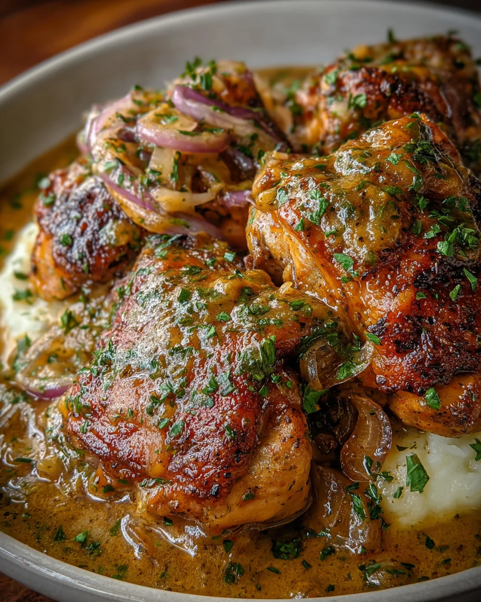 Smothered Chicken Thighs Gravy