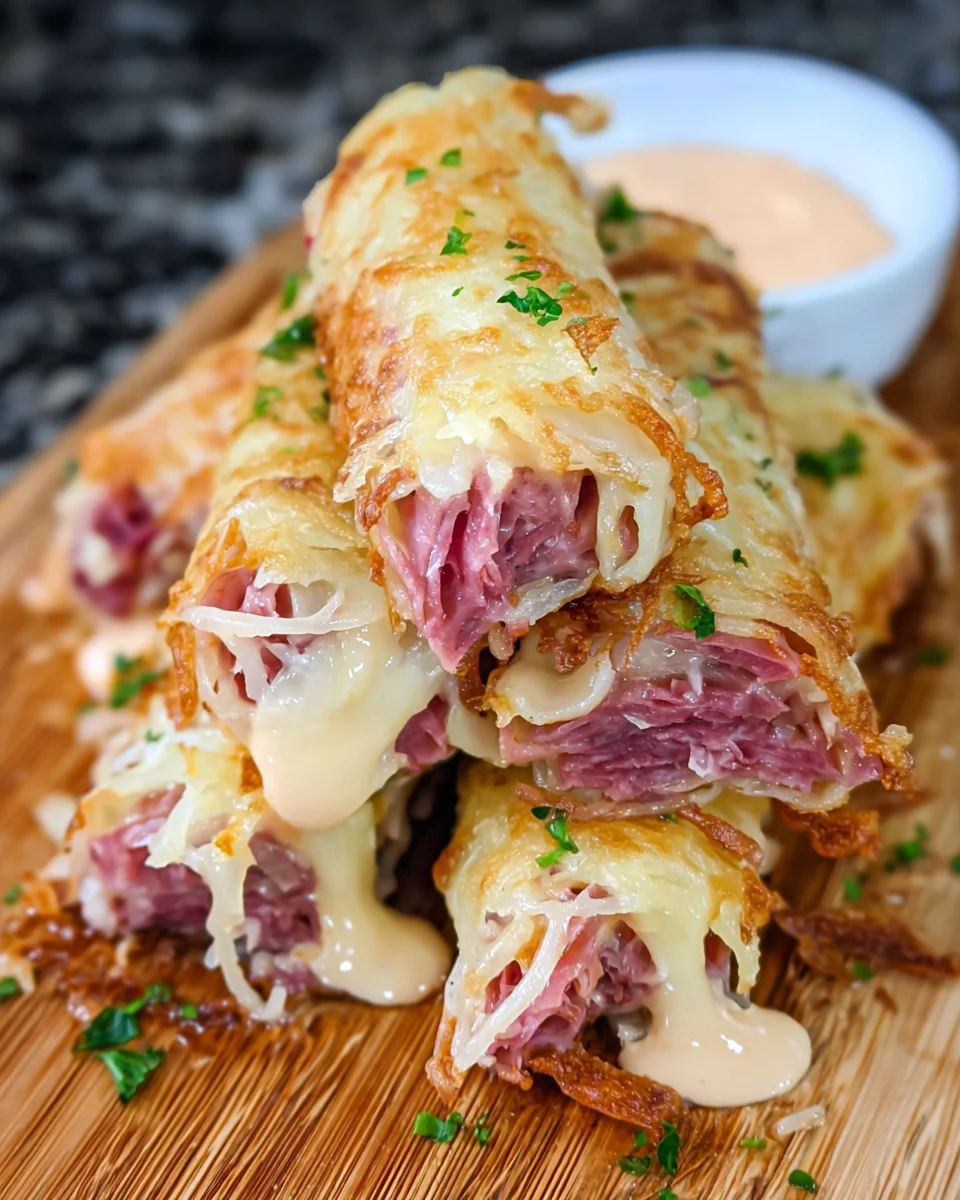Keto Crispy Reuben Roll-Ups