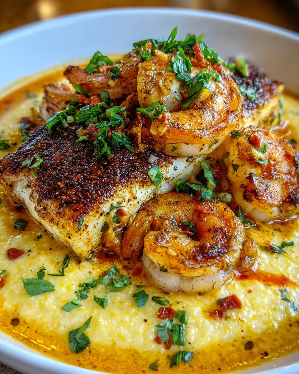 Red Snapper Shrimp Grits Cajun