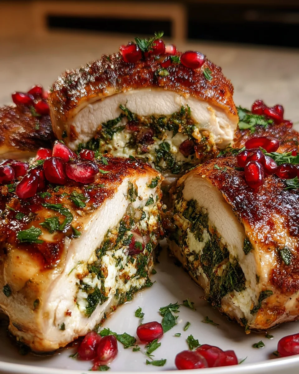 Ricotta Pomegranate Stuffed Chicken
