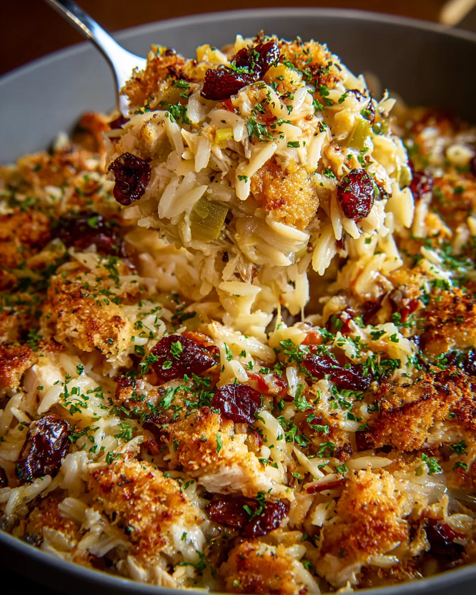 Chaos Thanksgiving Turkey Orzo Casserole