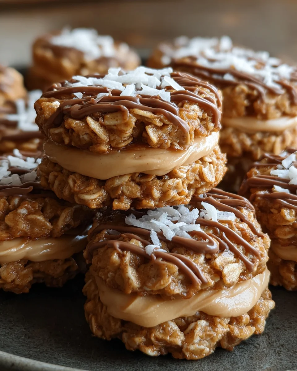No-Bake Peanut Butter Oatmeal Sandwich Cookies