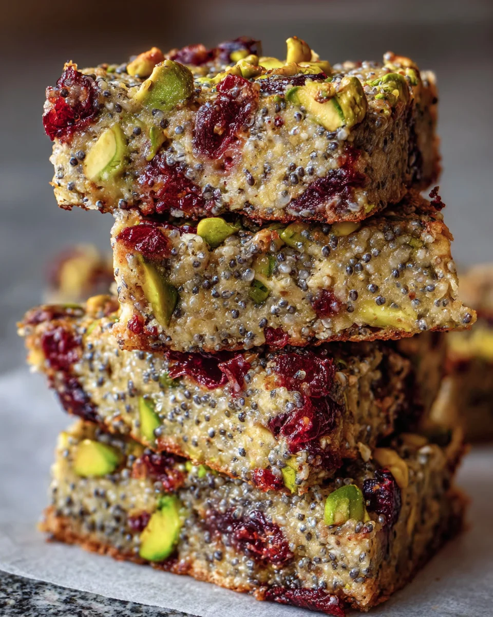 Pistachio Cranberry Chia Bars
