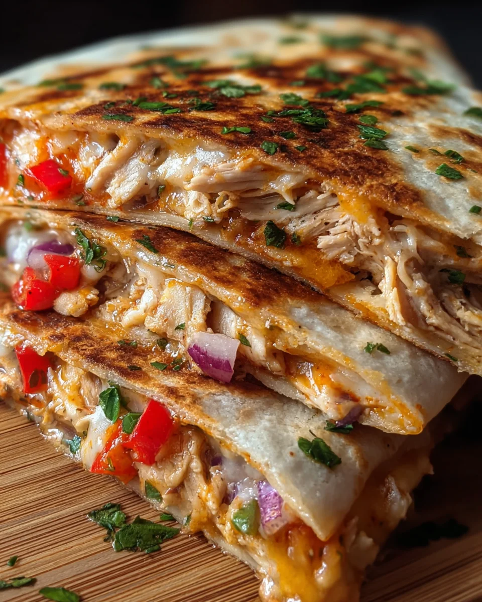 Crispy chicken quesadillas
