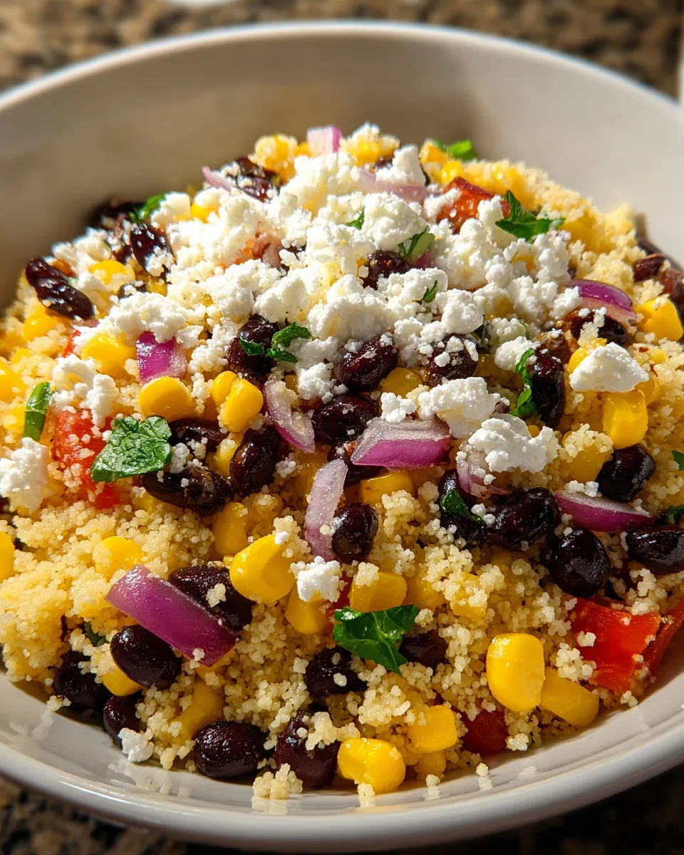 Couscous Black Beans Corn Feta