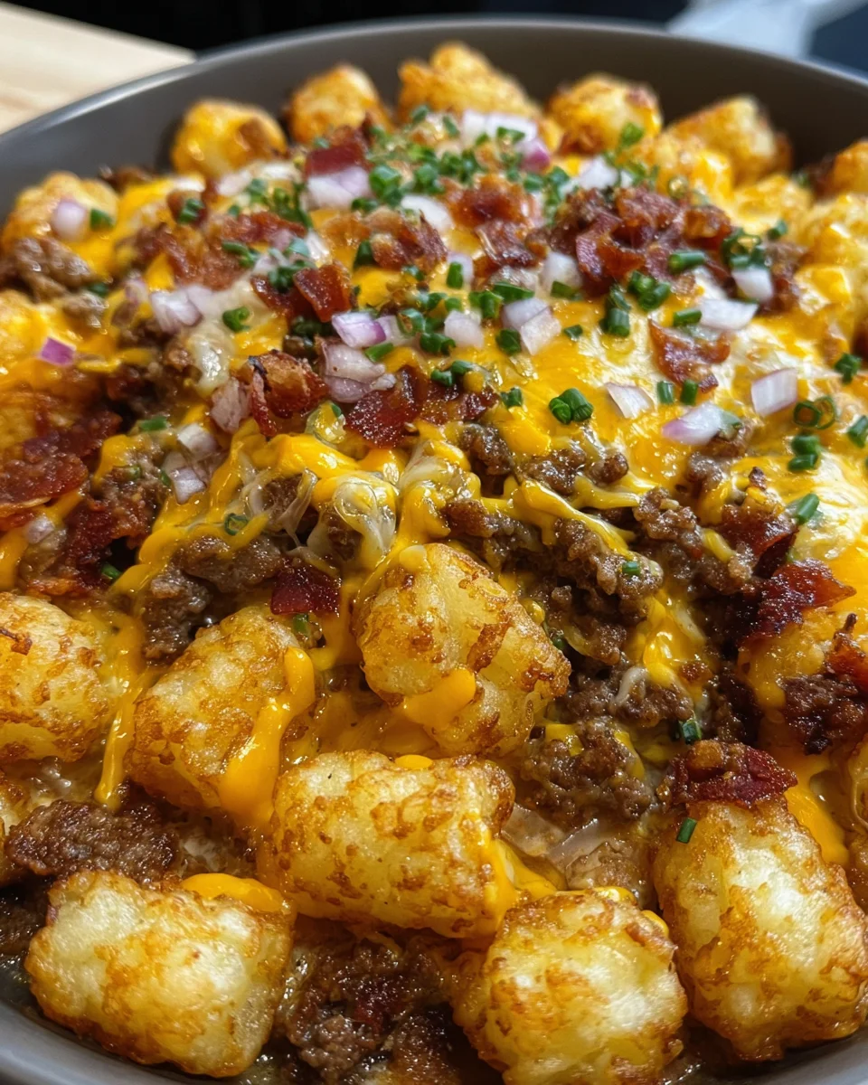 Cheeseburger Tots Bake