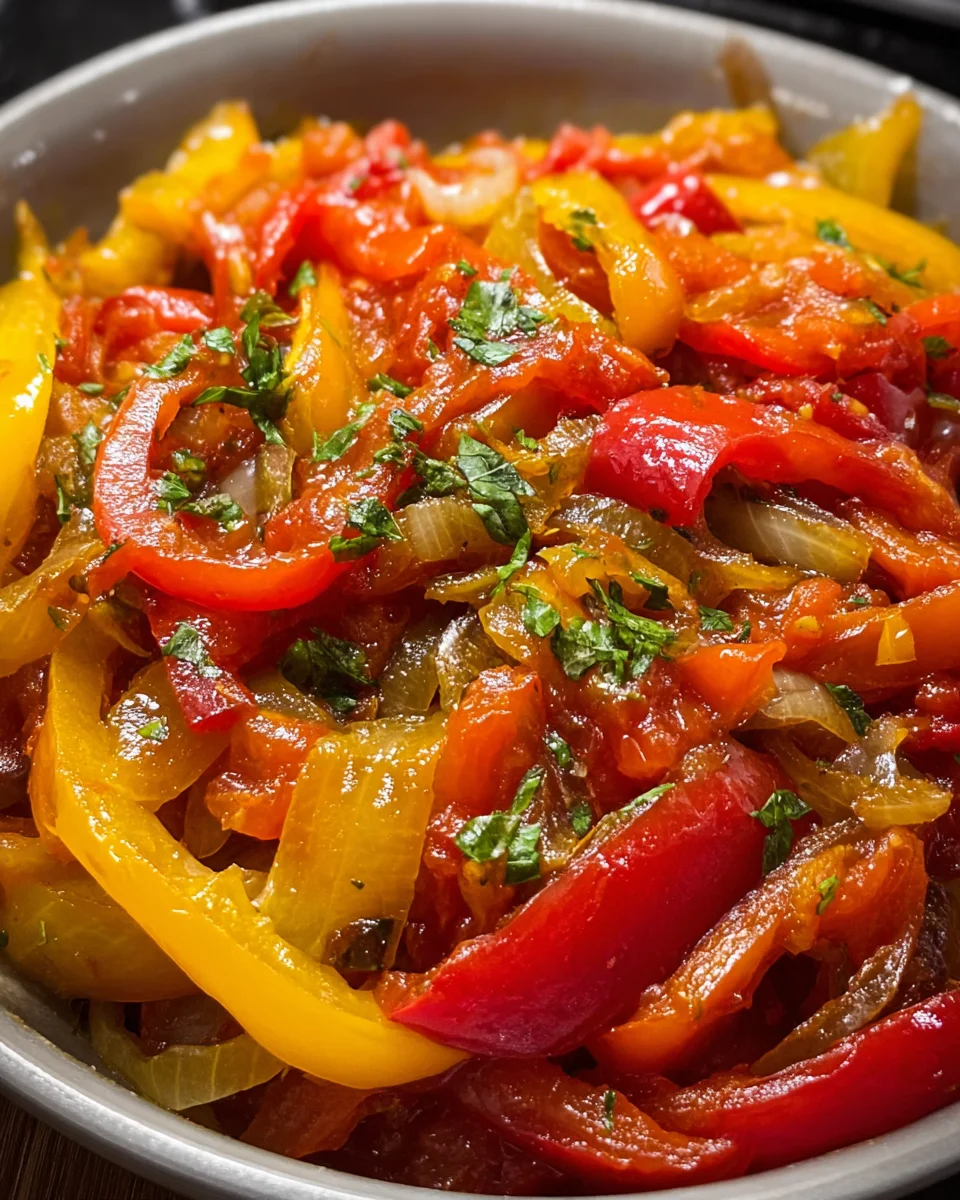 Traditional Italian Peperonata Stew