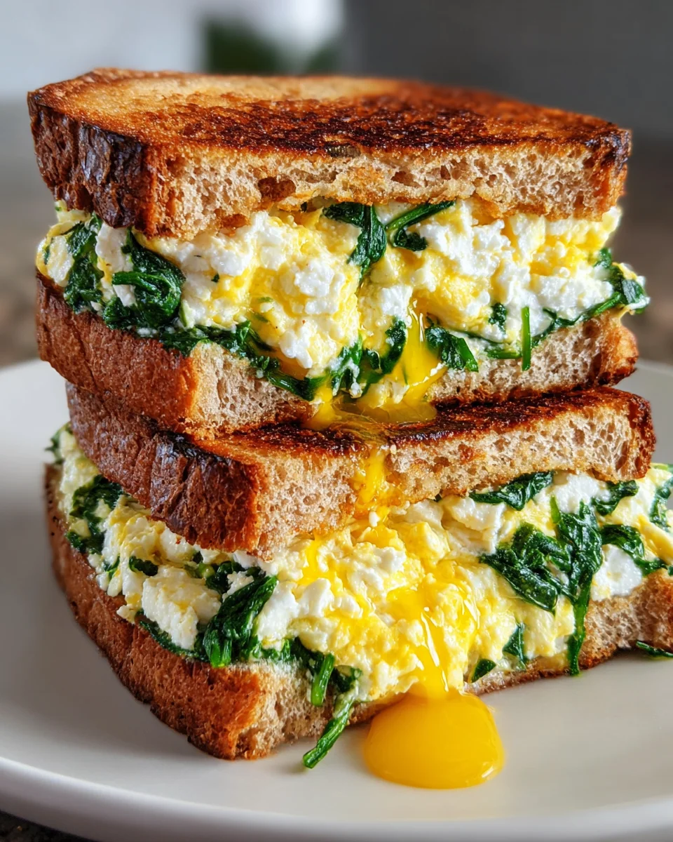 Spinach Feta Protein Grilled Cheese