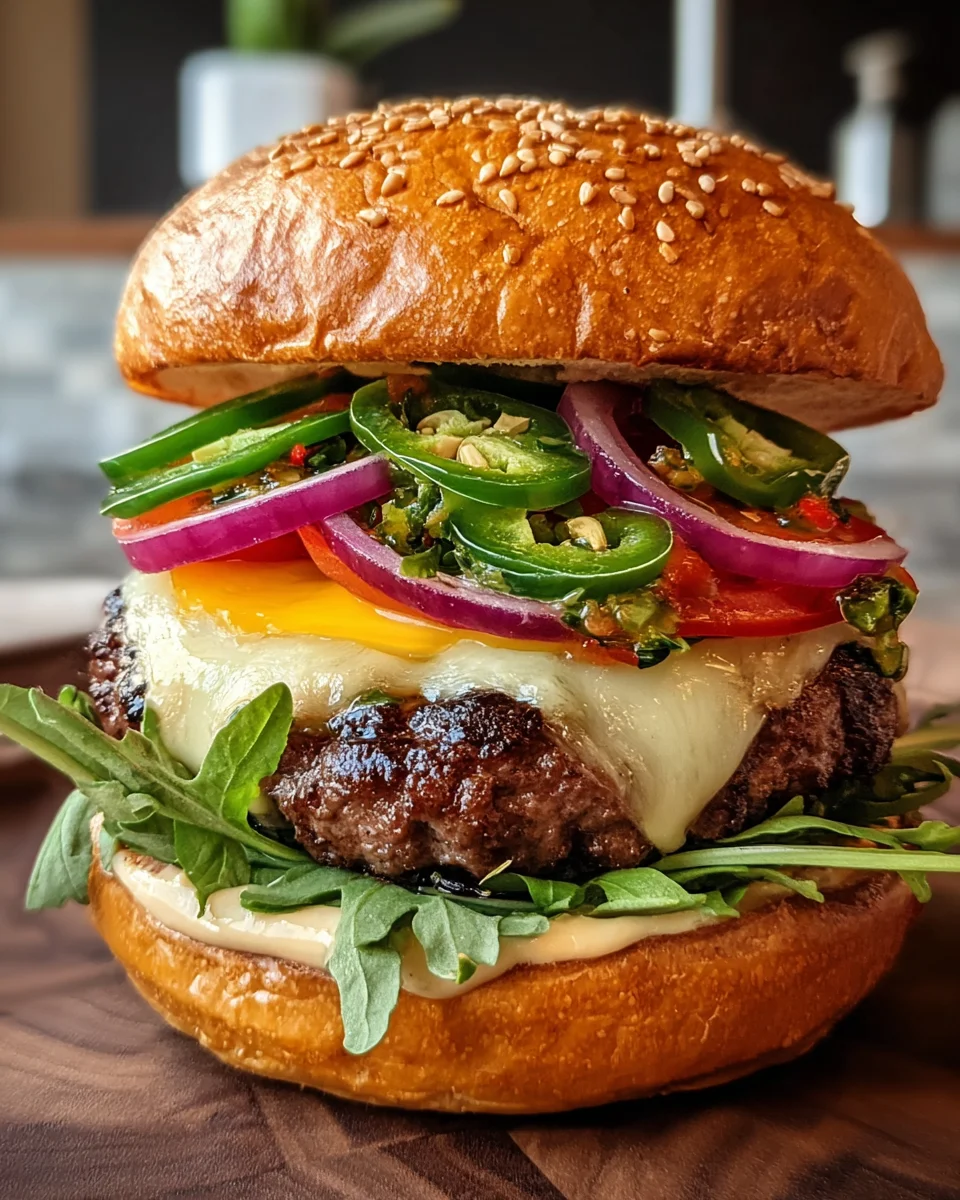 Spicy Jalapeño Pepper Jack Burger
