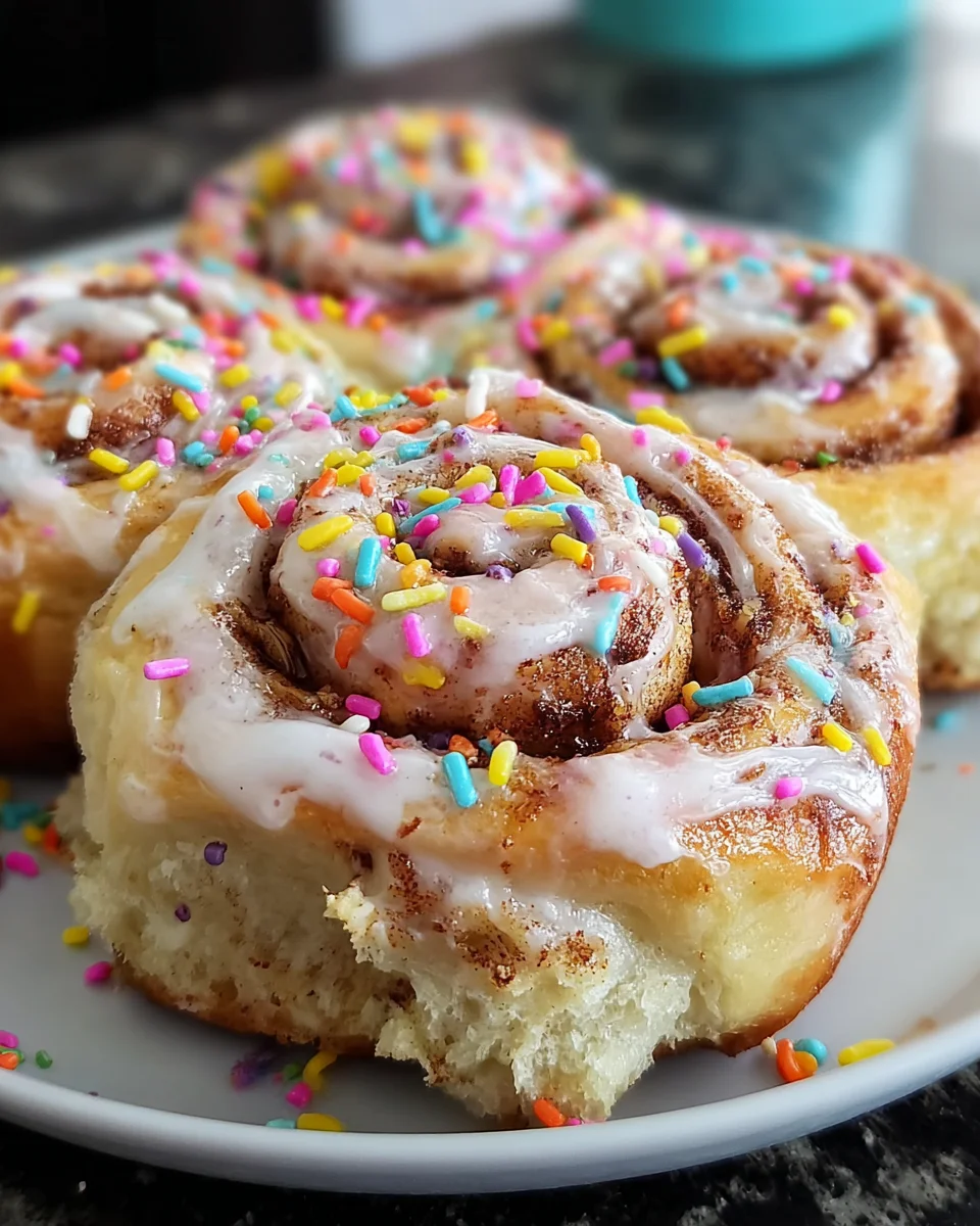 Overnight Funfetti Cinnamon Rolls