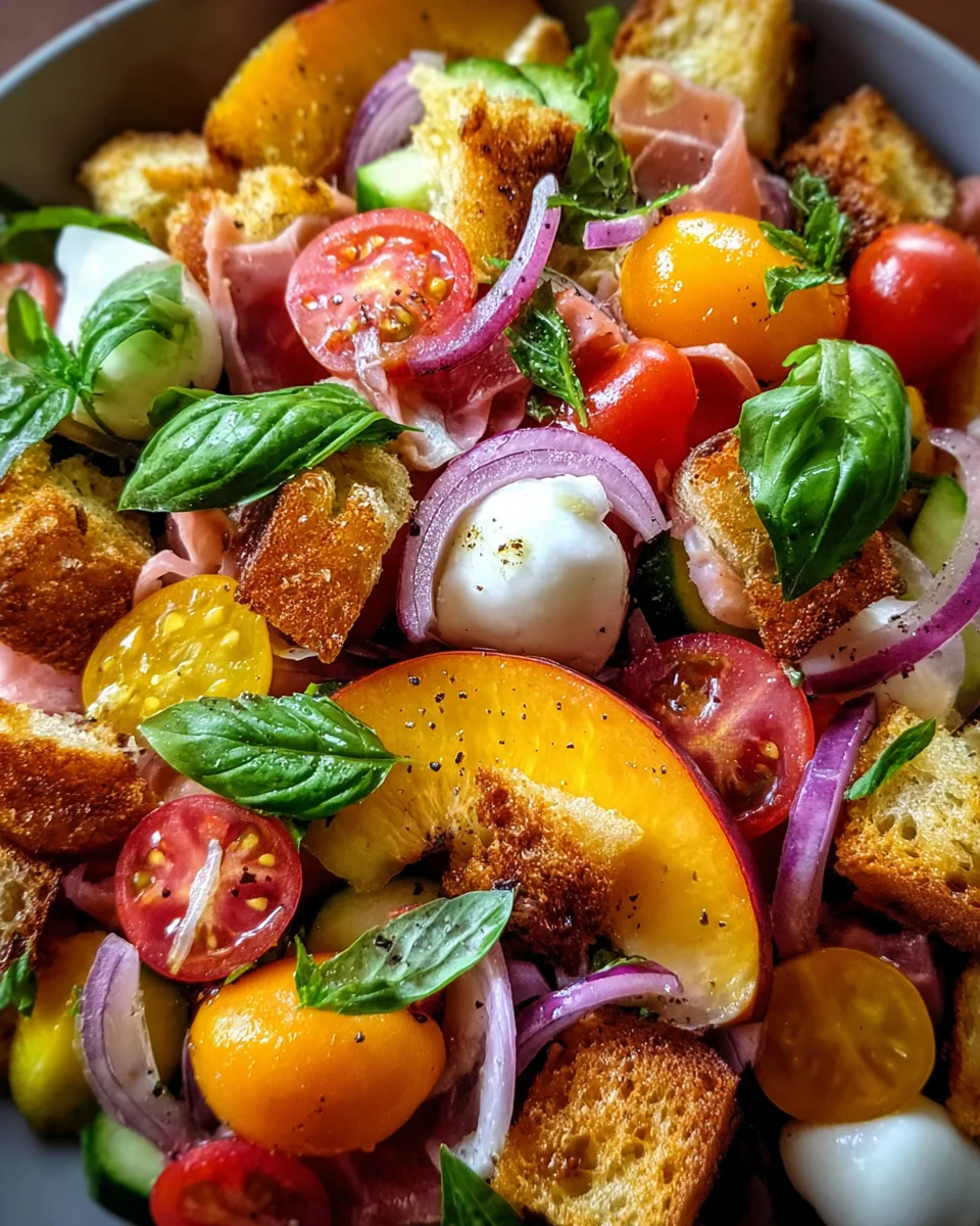 Peach Panzanella Salad Summer