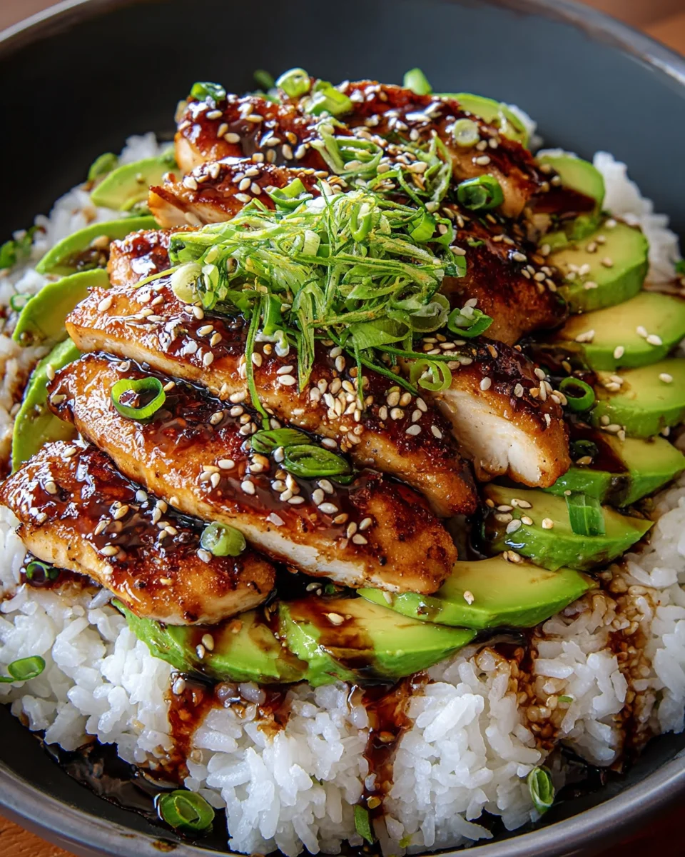 Teriyaki Chicken Avocado Rice