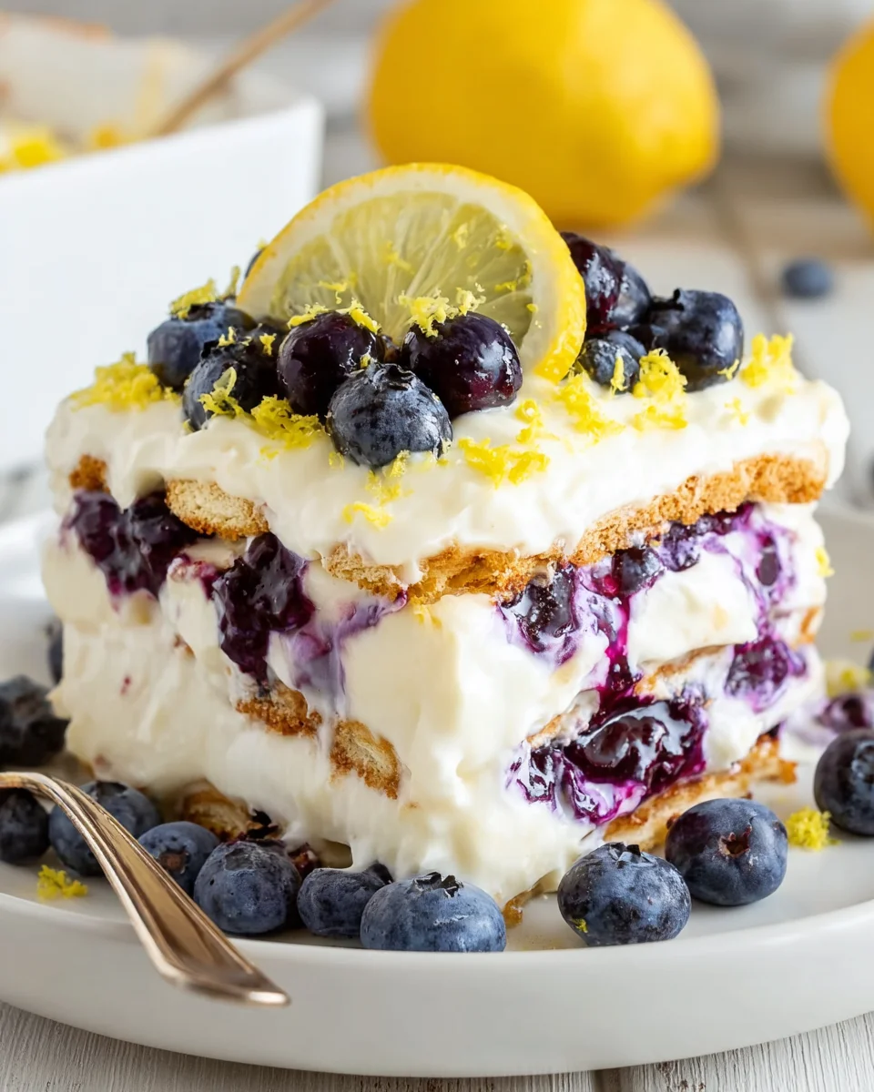 Lemon Blueberry Icebox Cake