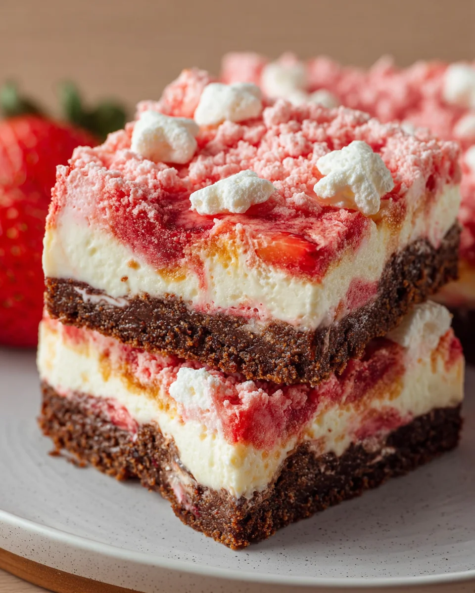 Strawberry Crunch Brownies Bar