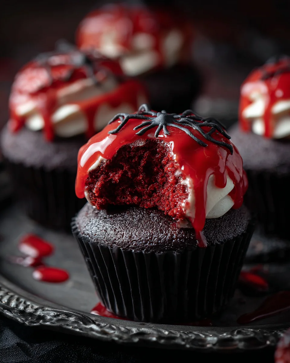 Vampire Bite Halloween Cupcakes