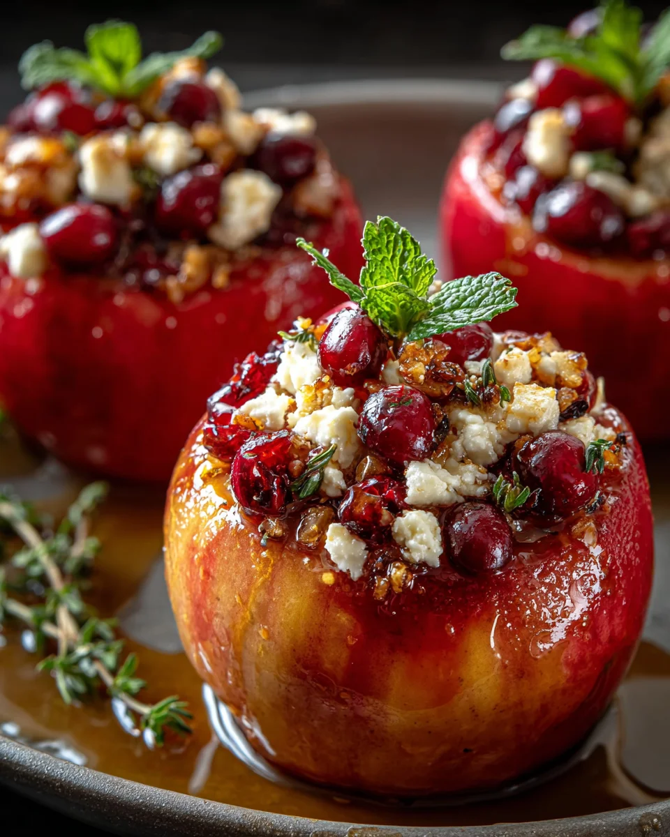 Baked Apples Feta Honey Cranberries