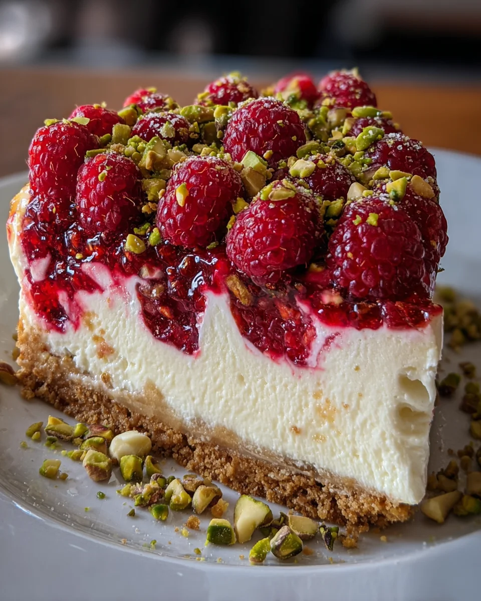 Raspberry Pistachio Cheesecake Delight