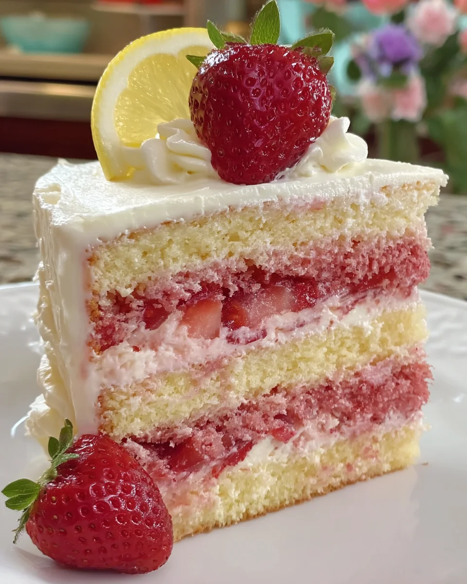 Strawberry Lemonade Cake Layers