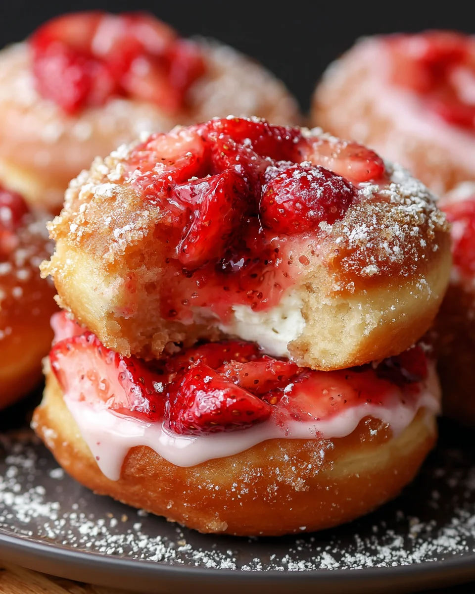 Strawberry Cheesecake Stuffed Donuts