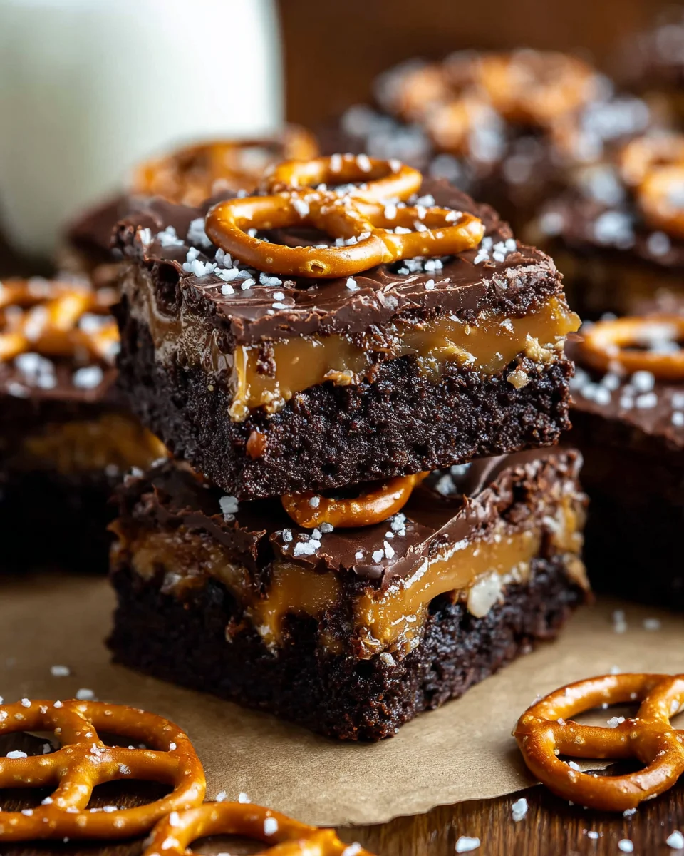 Salted Caramel Pretzel Brownies