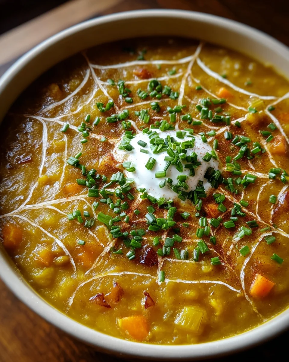 Spiderweb Split Pea Soup