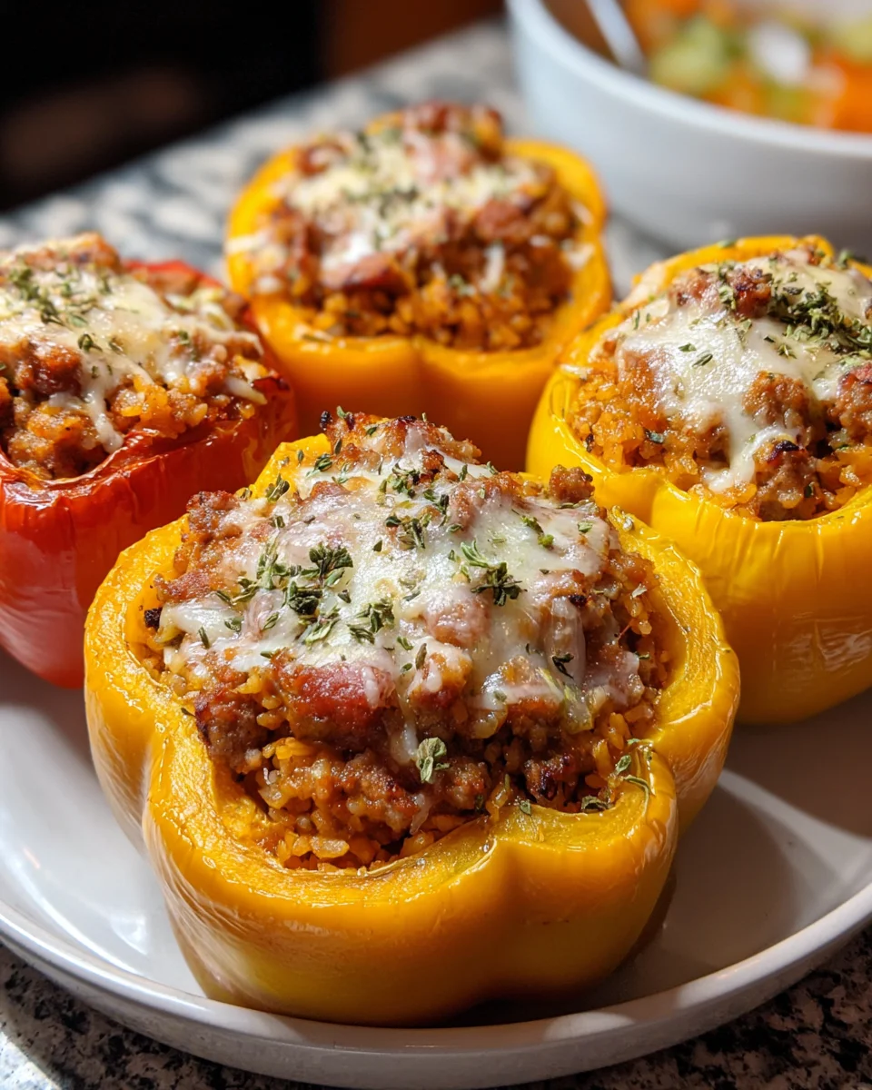 Pumpkin and Sausage Stuffed Peppers