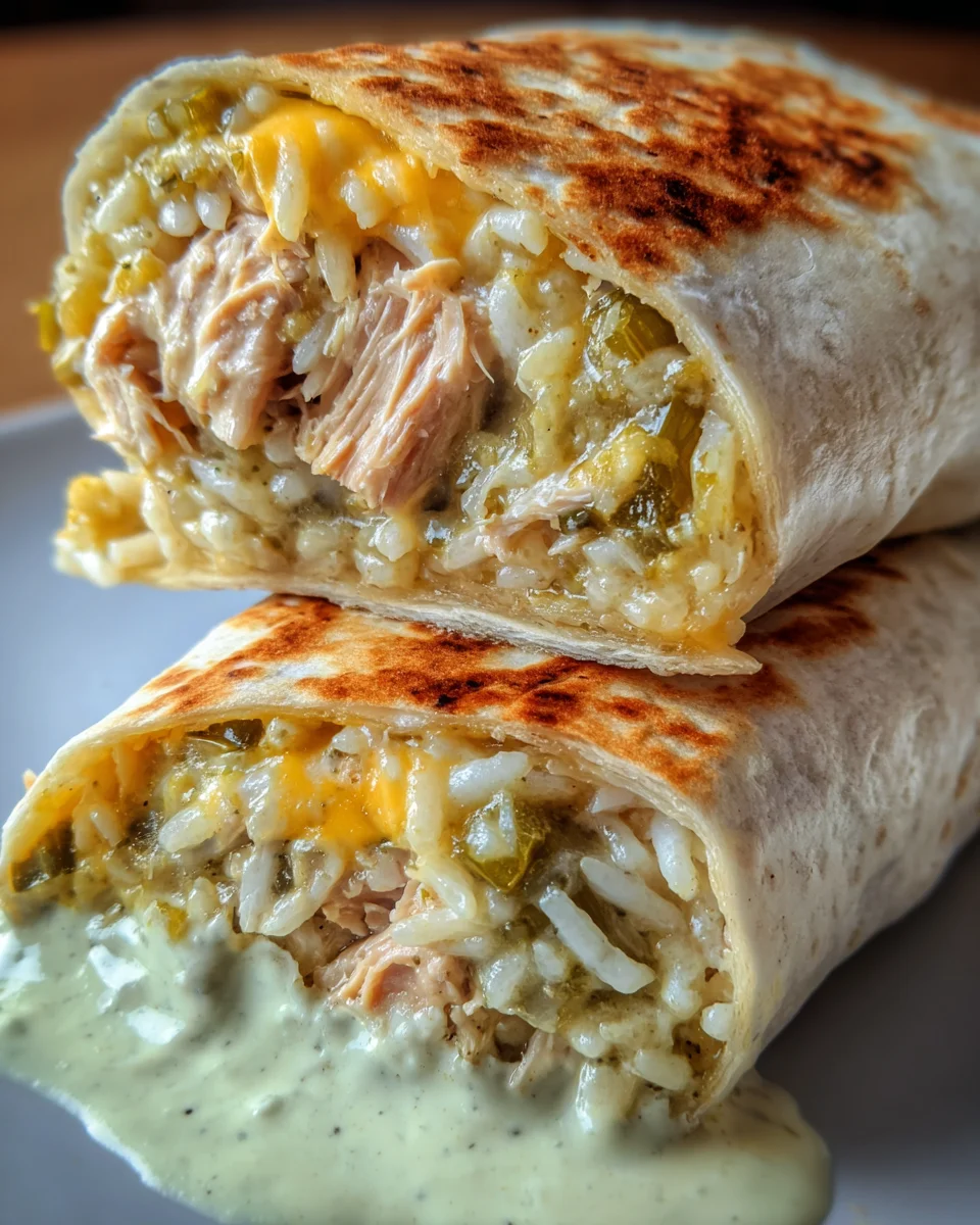 Smoked chicken green chile burrito