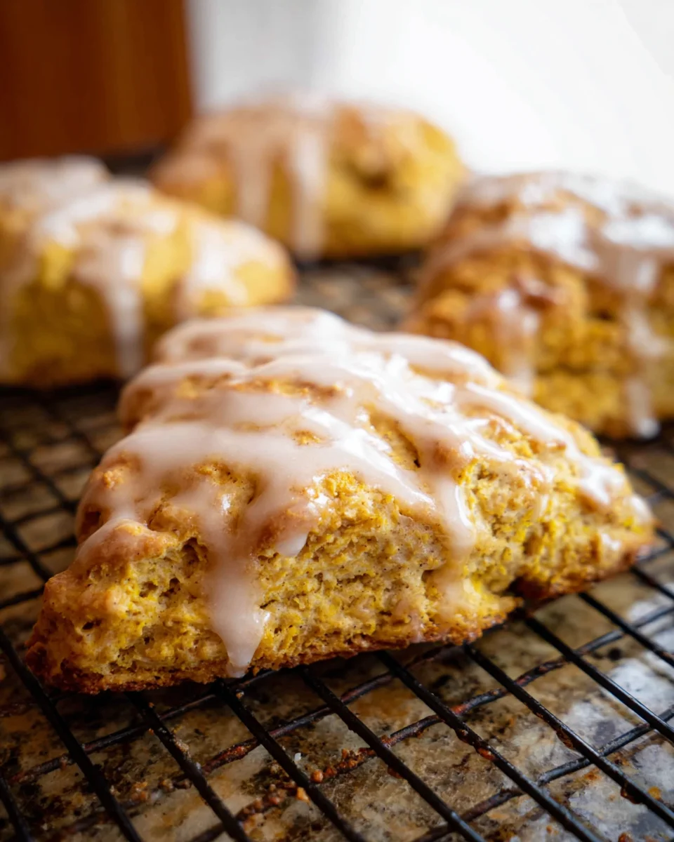 Pumpkin Scones Recipe with Maple Glaze