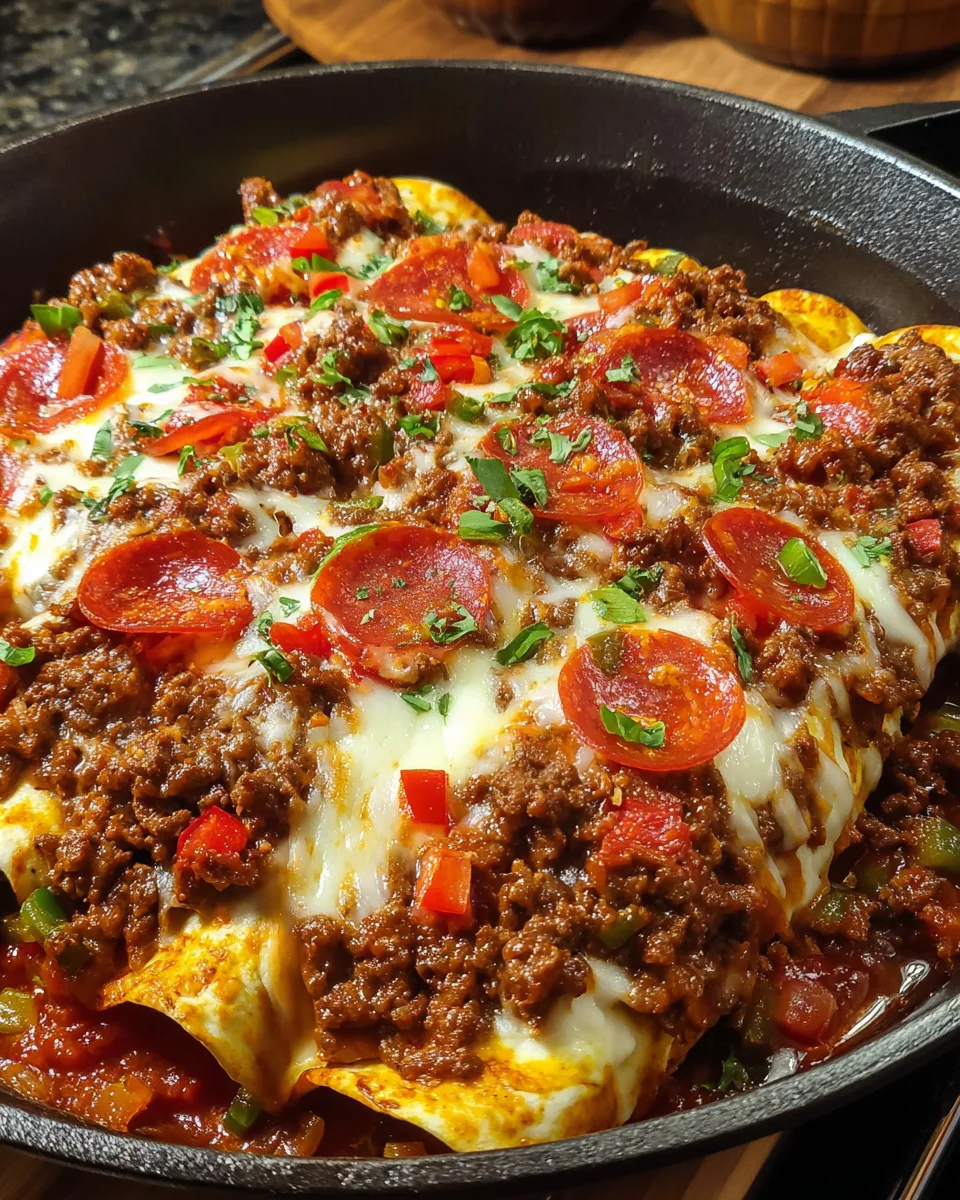Pizza Enchiladas Ground Beef