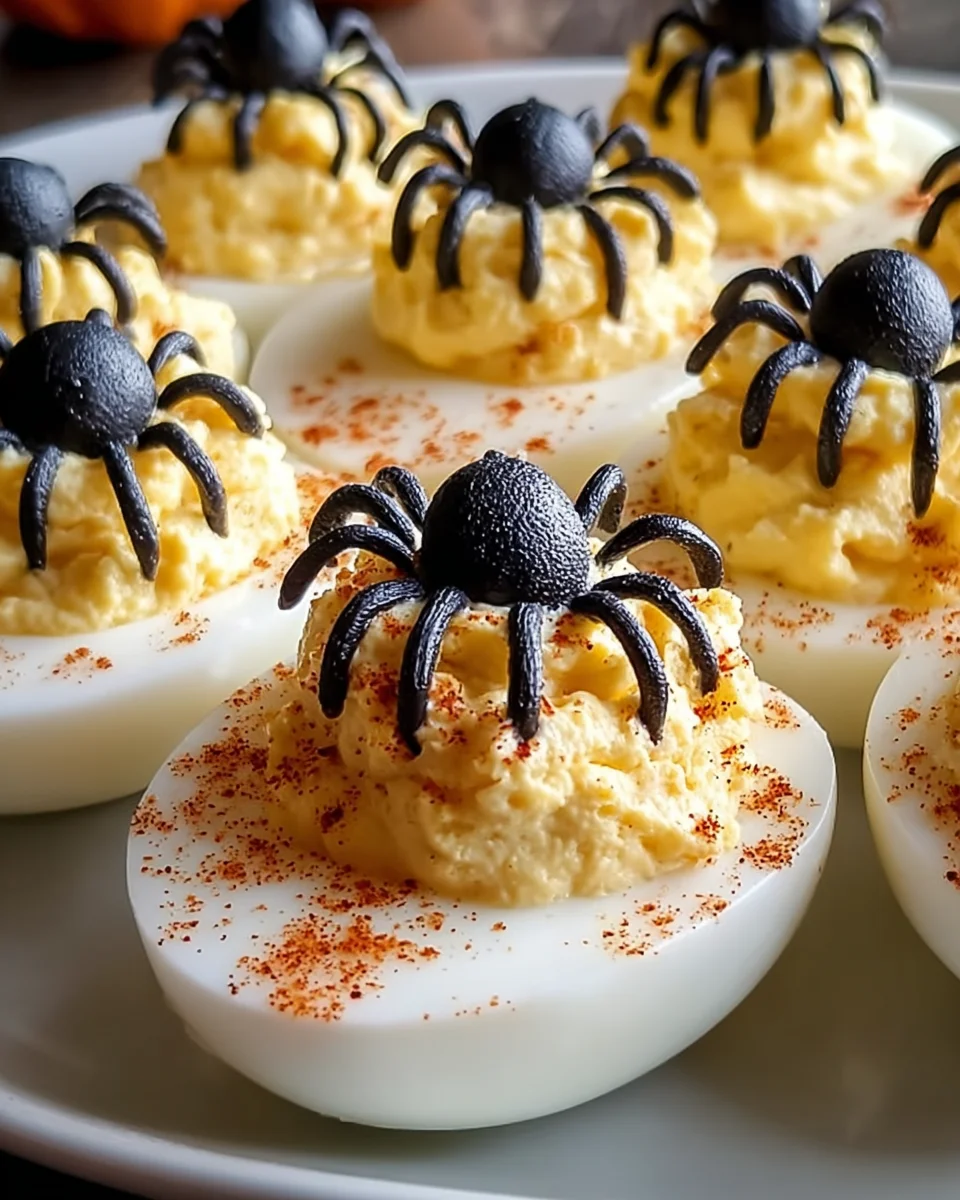 Spooky Spider Deviled Eggs