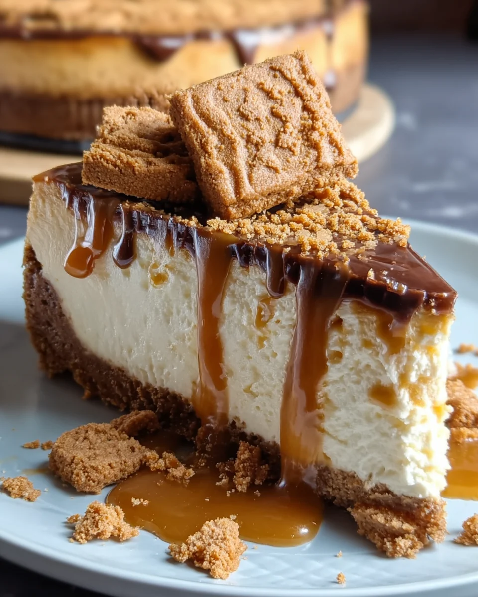 Biscoff cookie crust cheesecake