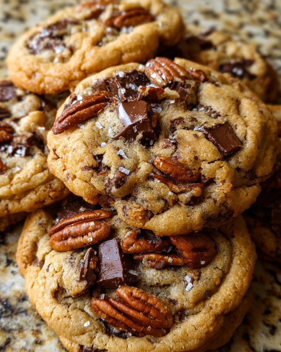 Brown Butter Bourbon Pecan Chocolate Chunk Cookies