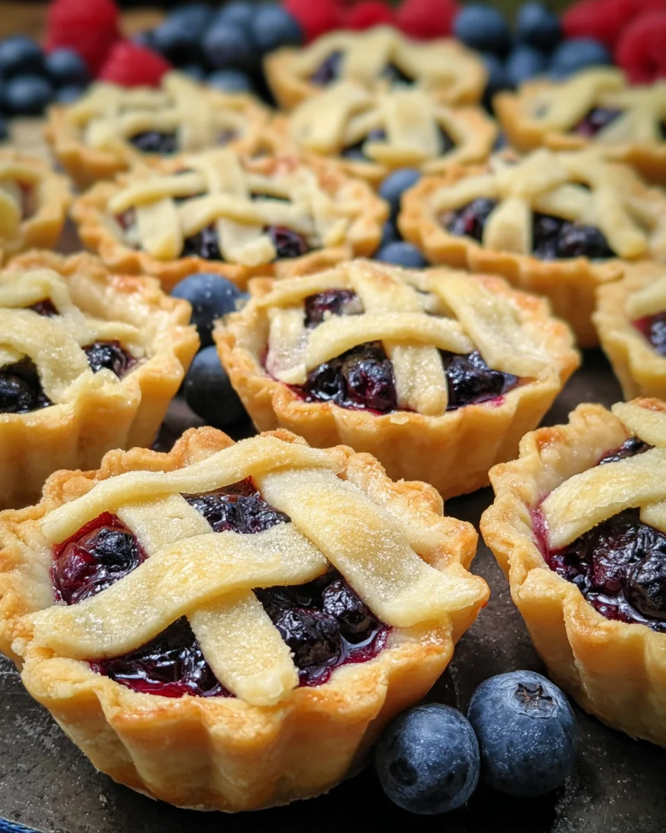 Mini Blueberry Pies Flaky Crust