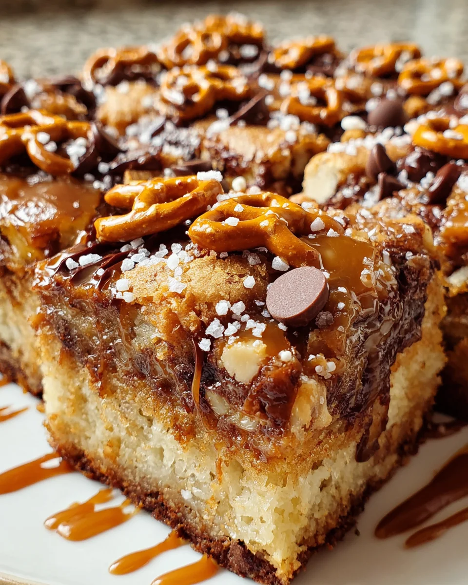 Salted Caramel Pretzel Blondies
