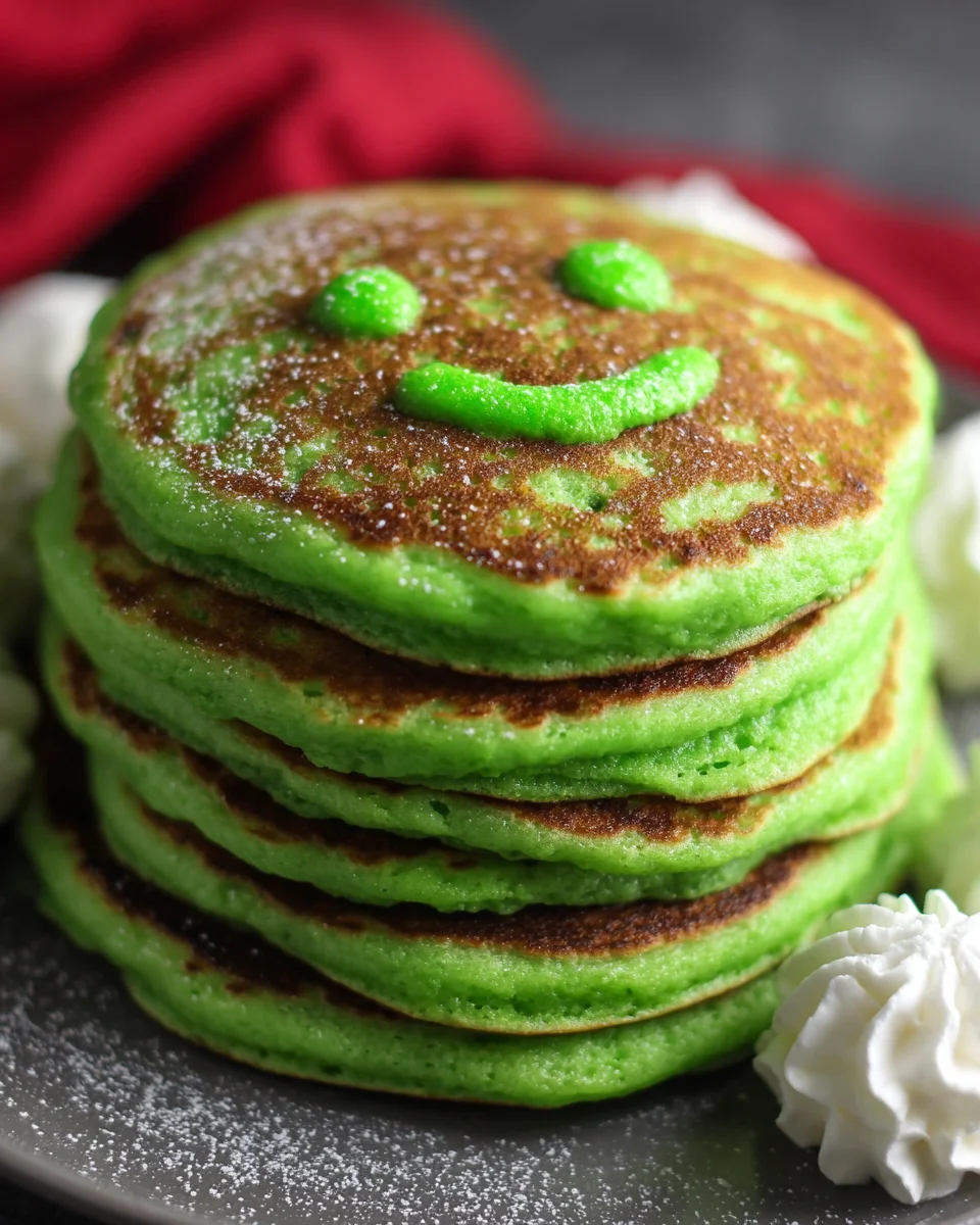 Grinch Pancakes Green Holiday
