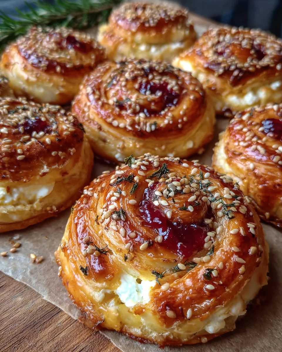 Feta Cranberry Swirls Pastry