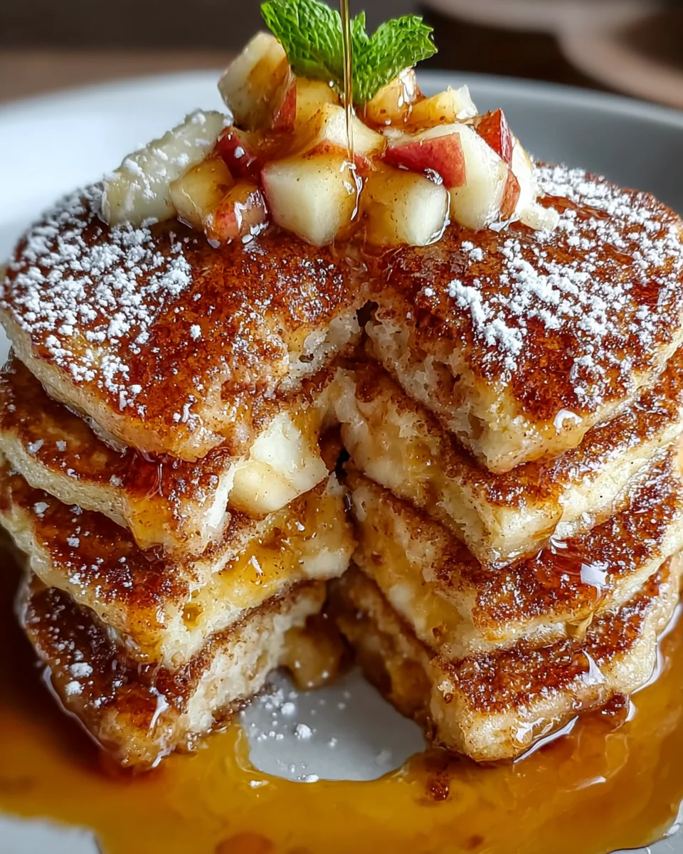 Apple Pie Pancakes with Vanilla Maple Syrup