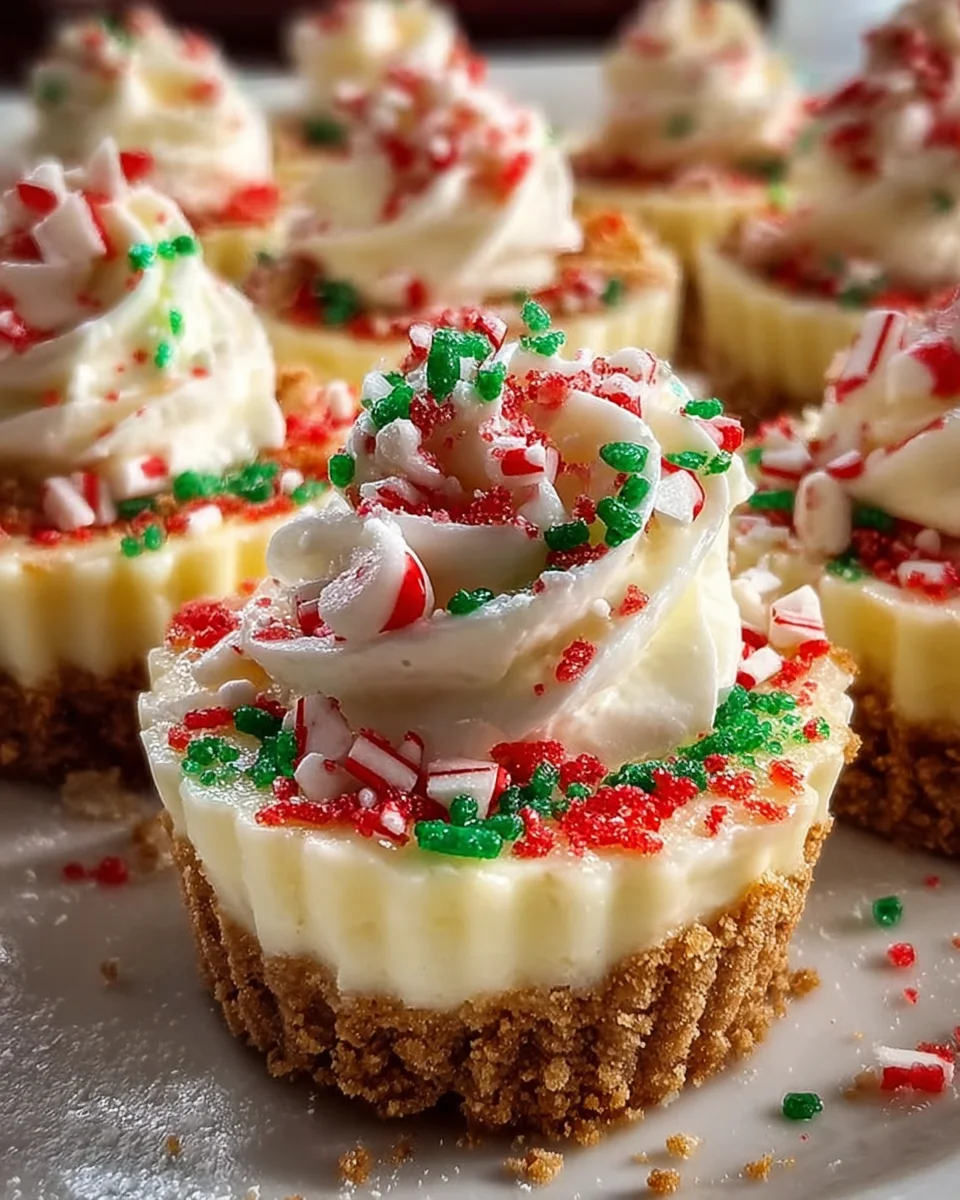 No-Bake Christmas Mini Cheesecakes