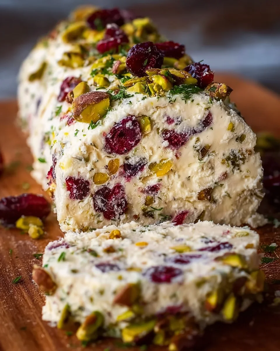 Cranberry Pistachio Cheese Log
