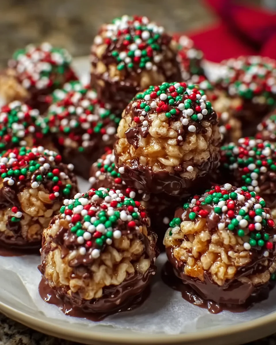 Christmas Chocolate Rice Krispie Balls