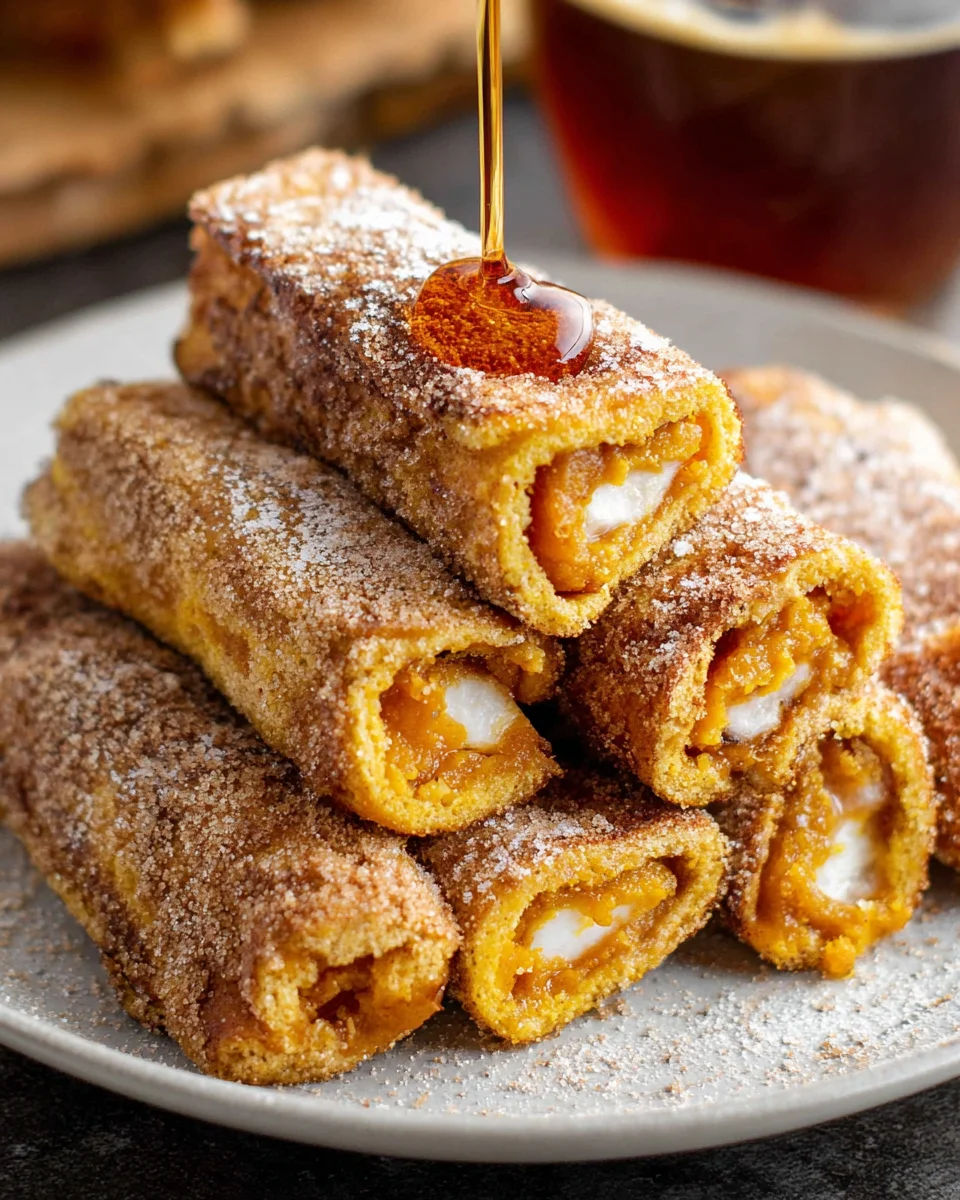 Pumpkin French Toast Roll-Ups