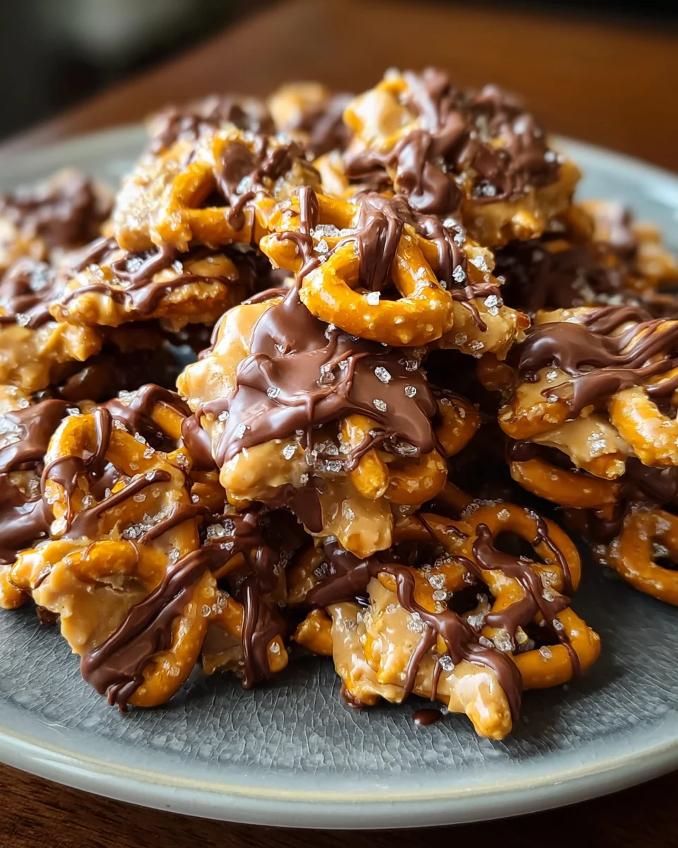 No-Bake Peanut Butter Pretzel Clusters